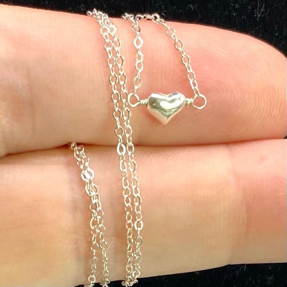 ARP Dainty Sterling 925 silver Heart Necklace - Picture 5 of 9